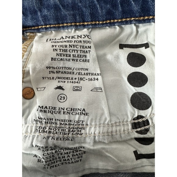 Blank NYC Jeans Women's Size 29 Blue Skinny Classic‎ Stretch Mid Rise Distressed - Picture 5 of 10
